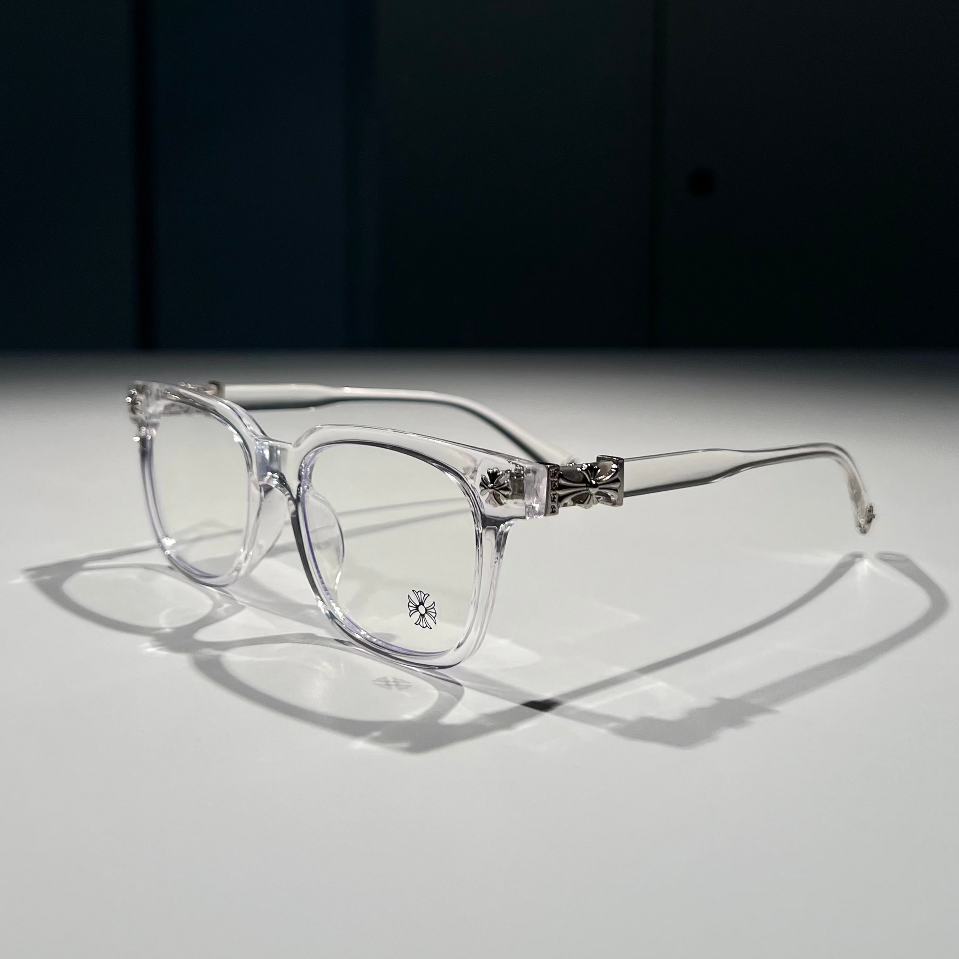 Chrome Hearts Brille Mit Herz-Design – Blaulichtfilter, Klar/silber Oder Schwarz/silber, Unisex