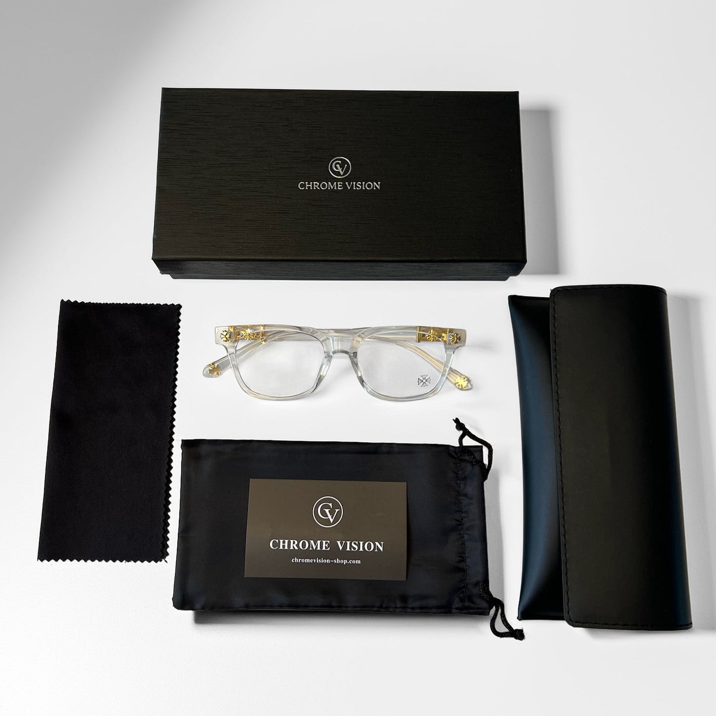 Chrome Vision™ Brille - Transparent/Gold - Premium